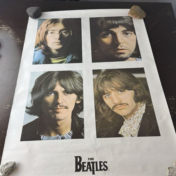 Other - Beatles White Album Poster Apple Corps 35”x23” John Paul George Ringo Portraits